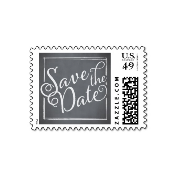 Chalkboard Script Save the Date Stamps - Luxury Wedding Invites